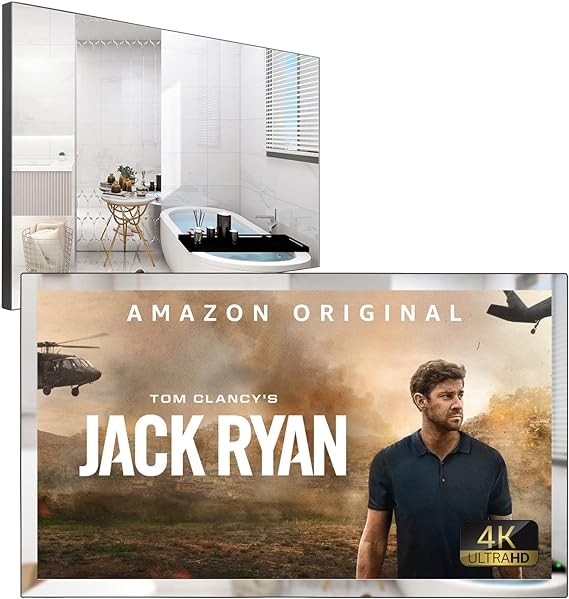 Soulaca 28 Inches 4K Mirror Bathroom TV webOS Television WiFi Bluetooth Built-in Alexa Smart TV Voice Control ATSC Tuner